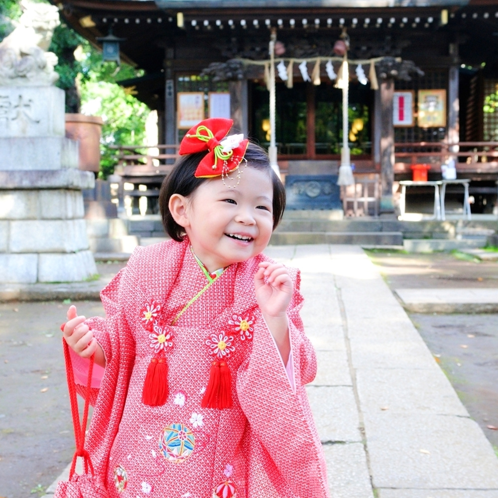 七五三3歳女の子　八雲氷川神社