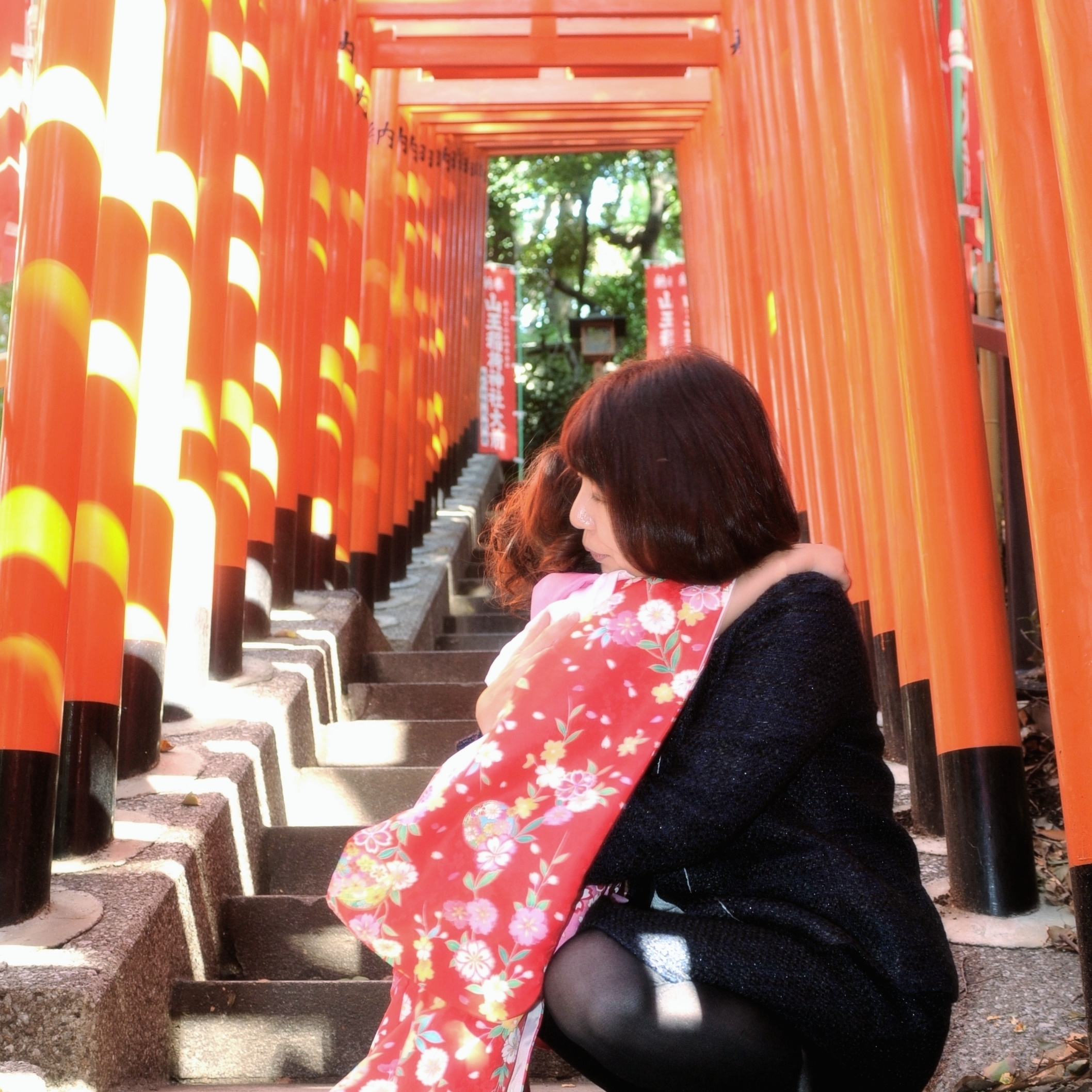 3歳の女の子とママの七五三